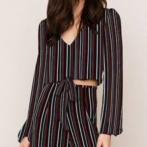 Yumi Kim It Takes Two Stunner Striped Crop Top Blouse Women’s XXS